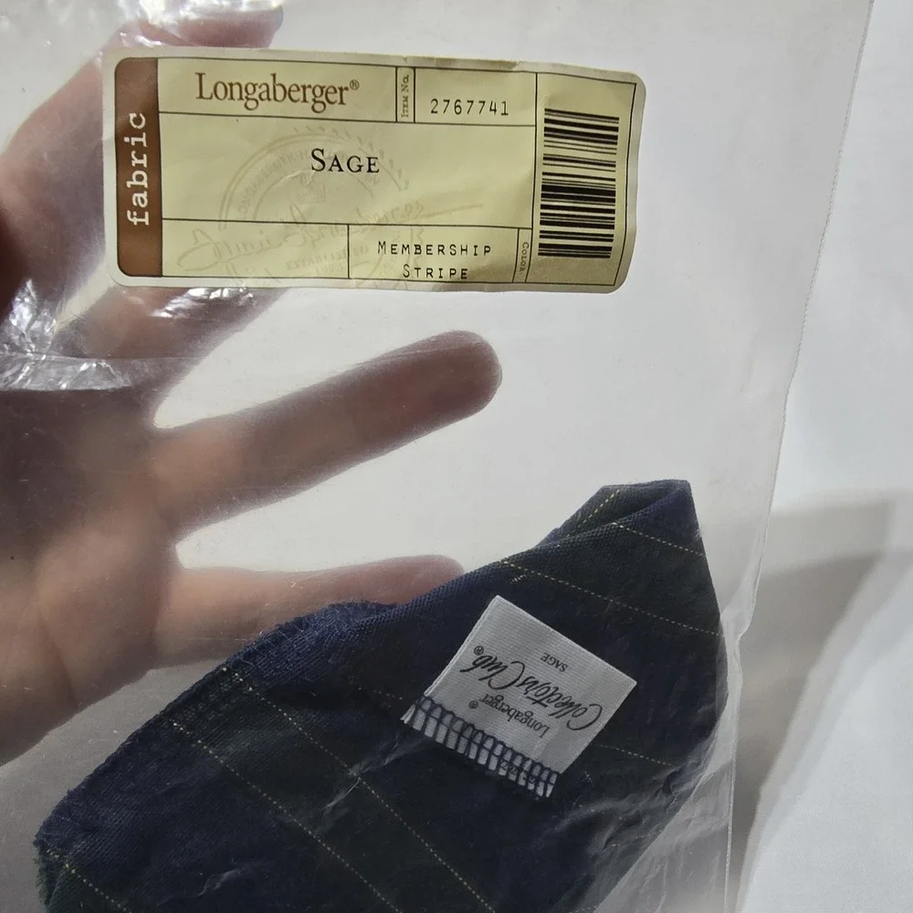 Longaberger Collectors Club Stripe Liner For Sage Basket‎
